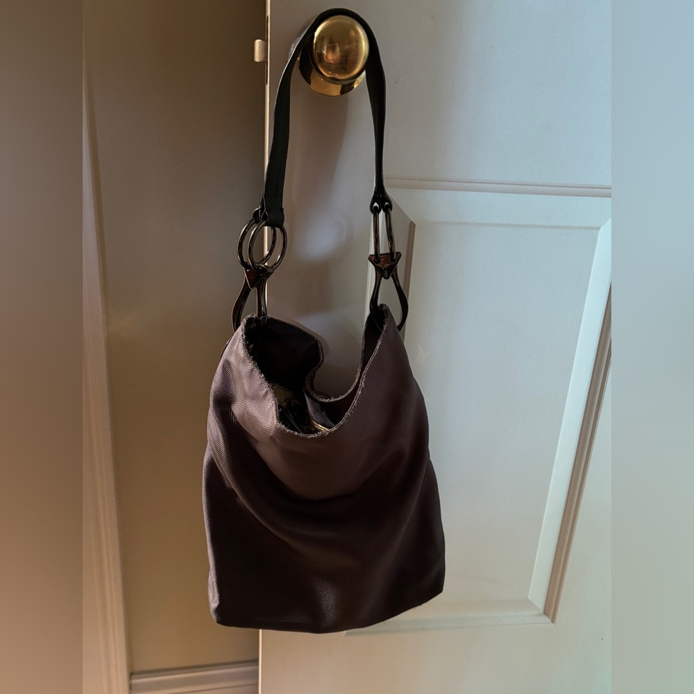 GUC JPK Paris 75?charcoal gray bucket/hobo shoulder bag